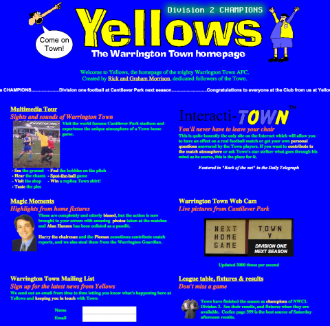 Yellows - the Warrington Town Homepage